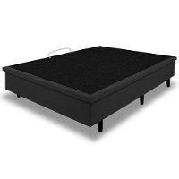 Colchão de Casal Globalflex Versalitis D33 + Base Box MGA Lift Cotton com Baú e Pistão à Gás 58x138x188cm - Cinza/Branco/Preto Floral - 3