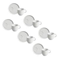 Conjunto de Xícaras de Chá com Pires Porto Brasil Linhas New White 230ml - 6 Peças - 1
