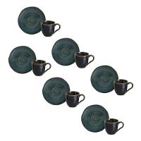Conjunto de Xícaras de Café com Pires Porto Brasil Orgânico Oceano 120ml - 6 Peças - 1