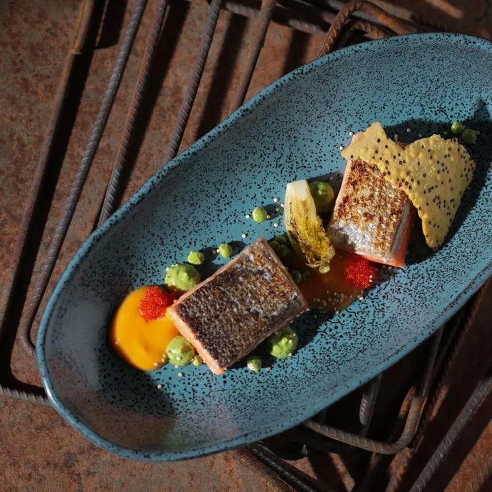 Conjunto de Travessas Ovais Grandes Porto Brasil Orgânico Night Sky 32x16cm - 4 Peças - 4