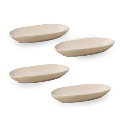 Conjunto de Travessas Ovais Grandes Porto Brasil Orgânico Latte 32x16cm - 4 Peças