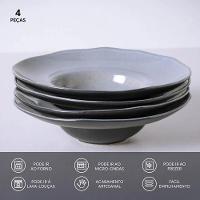 Conjunto de Pratos para Massa Porto Brasil Orgânico Dust 450ml - 4 Peças