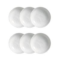 Conjunto de Pratos Fundos Porto Brasil Linhas New White 830ml - 6 Peças - 1