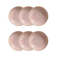 Conjunto de Pratos Fundos Porto Brasil Linhas Litchi Rosa Claro 830ml - 6 Peças - 1