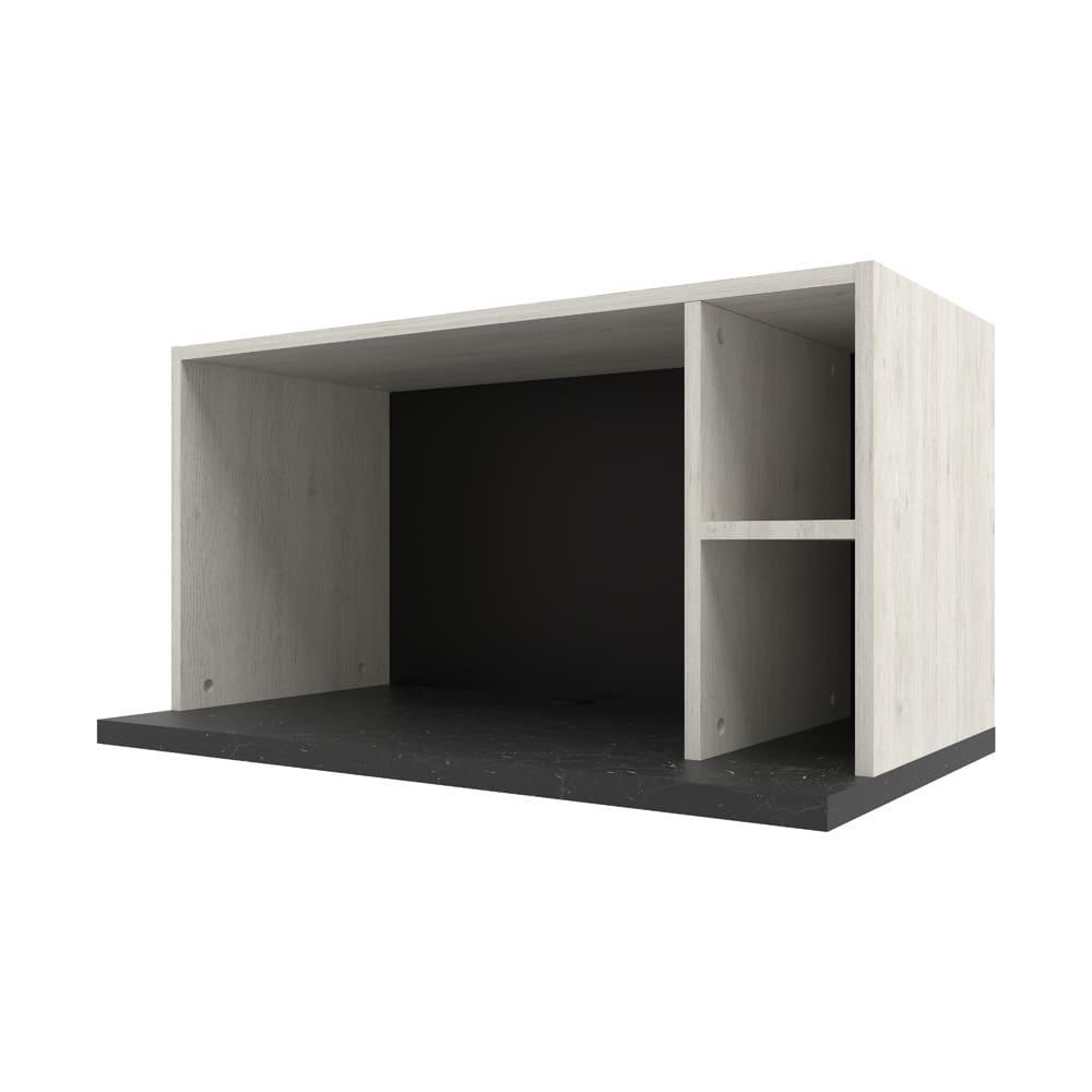 Armário Aéreo para Micro-ondas Bartira Rubi com 1 Nicho e 80,1cm de Largura – Freixo/Preto Poah - 1