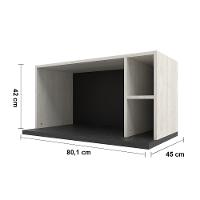 Armário Aéreo para Micro-ondas Bartira Rubi com 1 Nicho e 80,1cm de Largura – Freixo/Preto Poah - 4