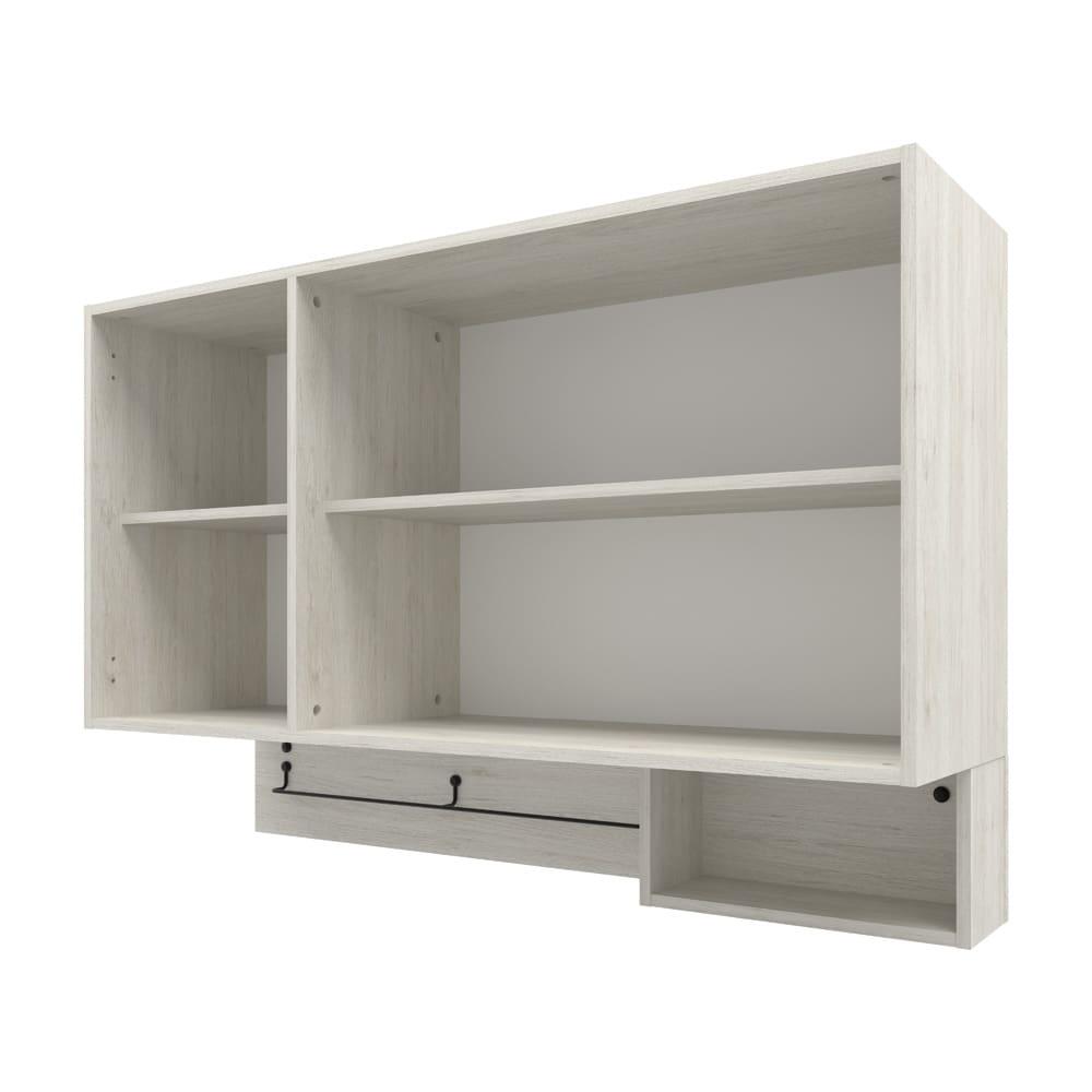 Armário Aéreo Bartira Rubi com 2 Portas, 2 Prateleiras e 120cm de Largura - Freixo/Preto Poah - 3