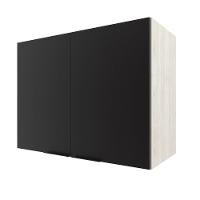 Armário Aéreo Bartira Rubi com 2 Portas, 1 Prateleira e 80cm de Largura - Freixo/Preto Poah - 1