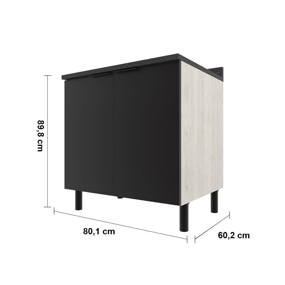Balcão Duplo Bartira Rubi com 2 Portas, 1 Prateleira e 80,1cm de Largura - 6