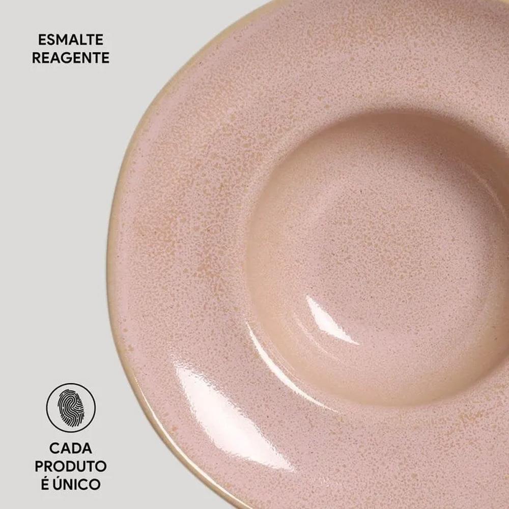 Conjunto de Pratos para Massa Porto Brasil Orgânico Litchi 450ml - 4 Peças - 4