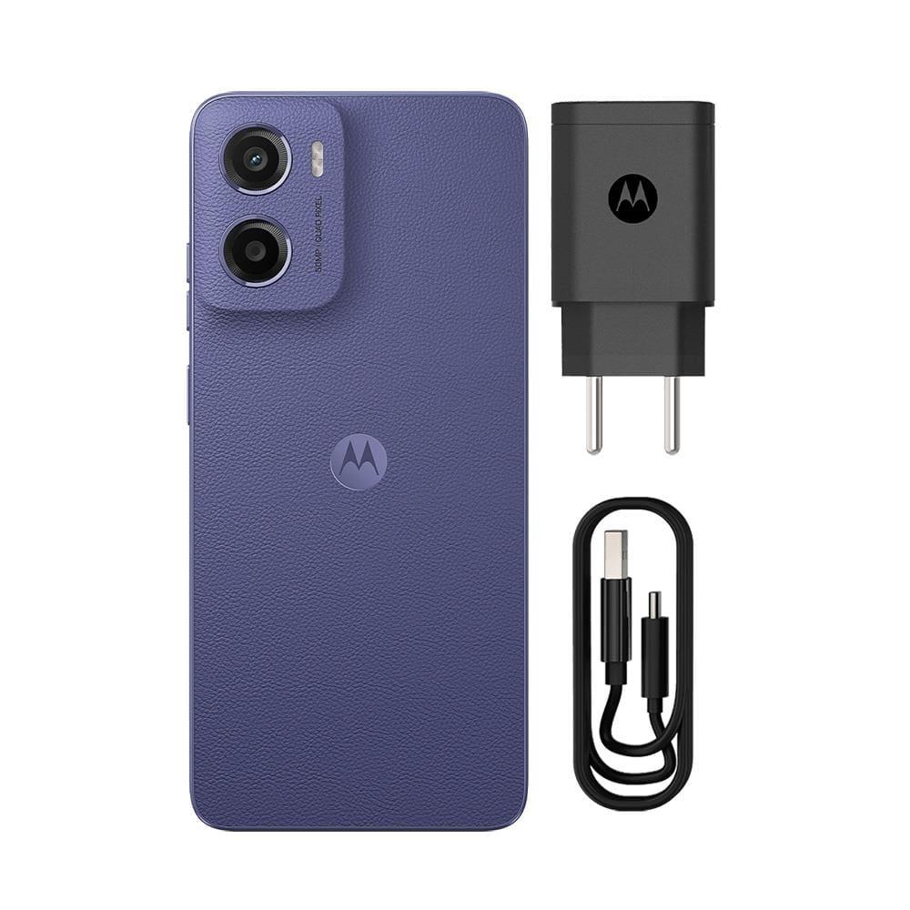 Smartphone Motorola Moto g05 Violeta Vegan Leather 128GB 4GB RAM + 8GB Ram Boost e Camera 50MP, AI Bateria de 5200 mAh Tela 6.7" e Superbrillho - 3