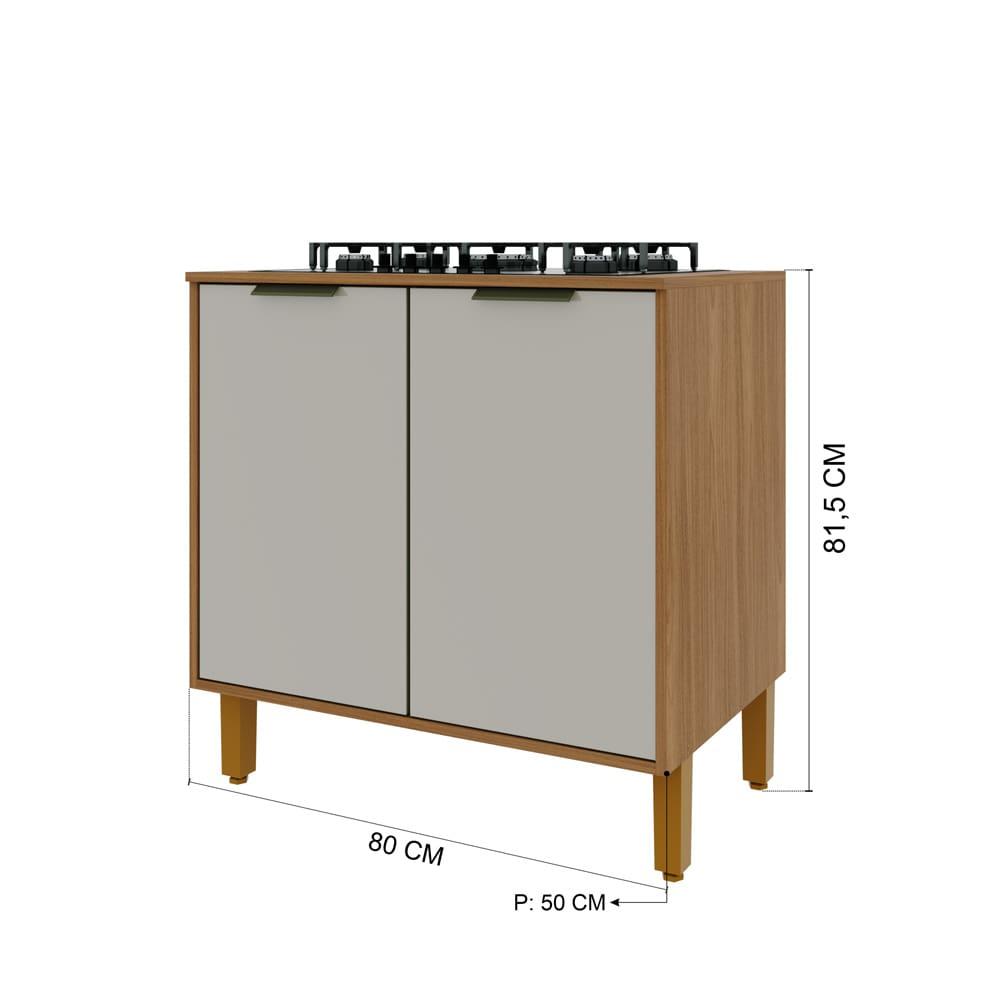 Balcão Indekes Toronto em MDP 15mm com 2 Portas e 1 Prateleira - 80cm de largura - 3