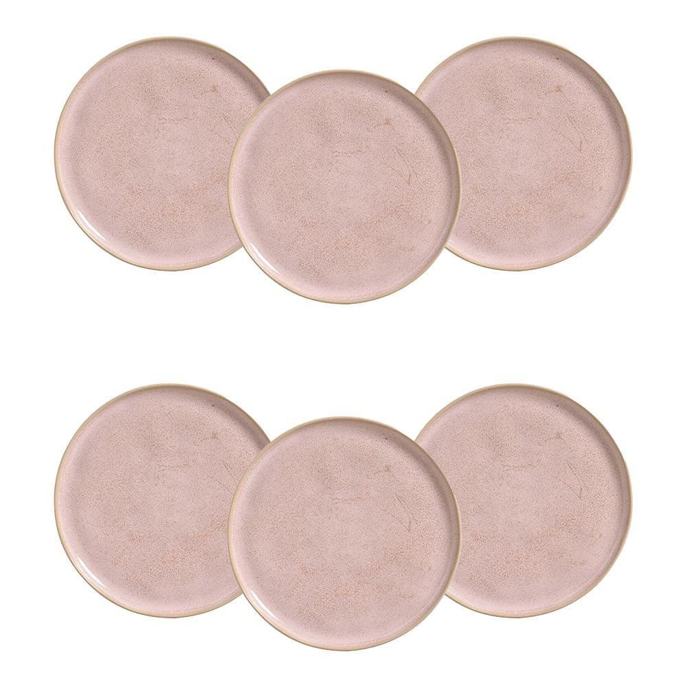 Conjunto de Pratos Rasos Porto Brasil Bio Litchi Rosa Claro 27,5cm – 6 Peças - 1