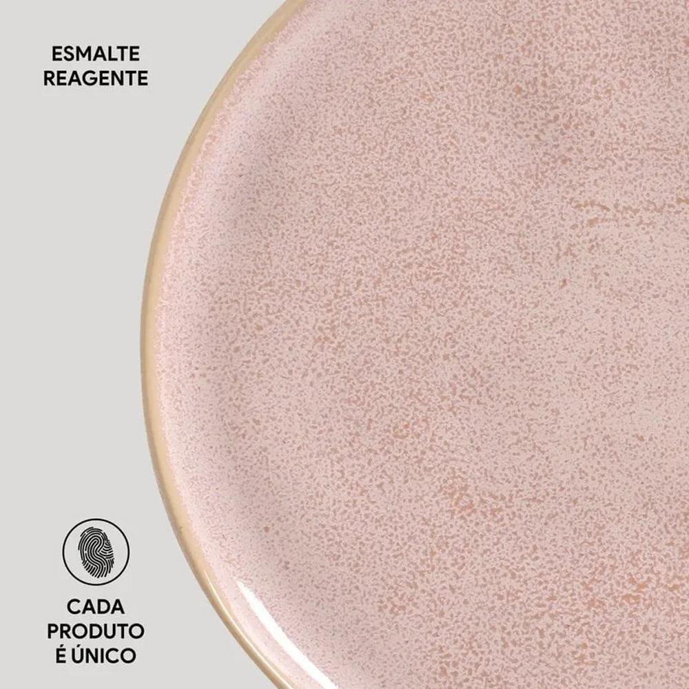 Conjunto de Pratos Rasos Porto Brasil Bio Litchi Rosa Claro 27,5cm – 6 Peças - 5