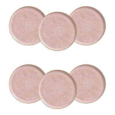 Conjunto de Pratos Rasos Porto Brasil Bio Litchi Rosa Claro 27,5cm – 6 Peças