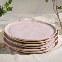 Conjunto de Pratos Rasos Porto Brasil Linhas Litchi Rosa Claro 27,5cm - 6 Peças - 2