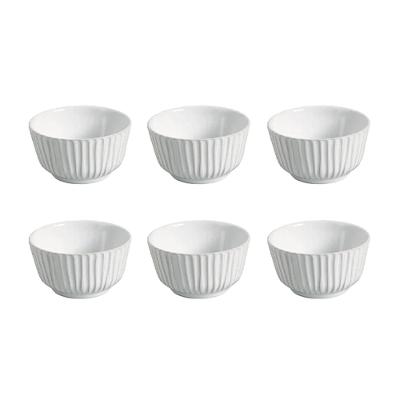 Conjunto de Ramequins Médios Porto Brasil Linhas New White com 6 Peças 170ml – Branco