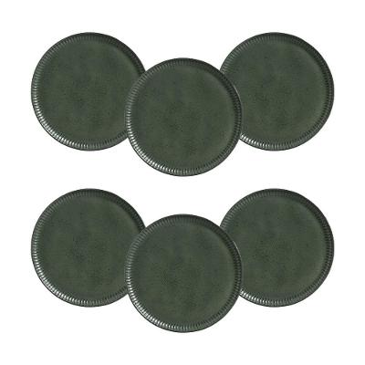 Conjunto de Pratos Rasos Porto Brasil Linhas Greenery Verde 27,5cm - 6 Peças
