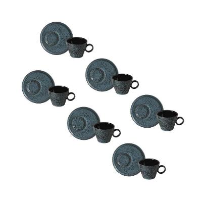 Conjunto de Xícaras de Chá com Pires Porto Brasil Neo Night Sky 210ml - 6 Peças