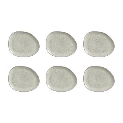 Conjunto de Pratos Rasos Ovais Porto Brasil Orgânico Pistache Verde 31cm - 6 Peças