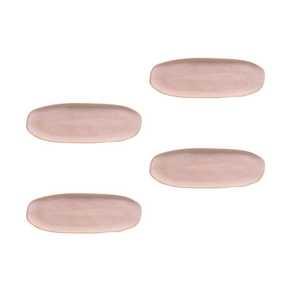 Conjunto de Travessas Oval Rasa Grande Porto Brasil Orgânico Litchi 36x13cm - 4 Peças - 1