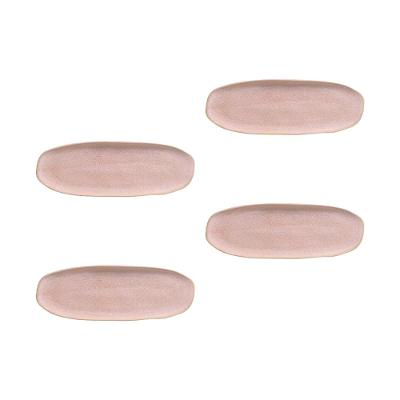 Conjunto de Travessas Oval Rasa Grande Porto Brasil Orgânico Litchi 36x13cm - 4 Peças