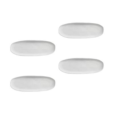 Conjunto de Travessas Oval Rasa Grande Porto Brasil Orgânico New White 36x13cm - 4 Peças