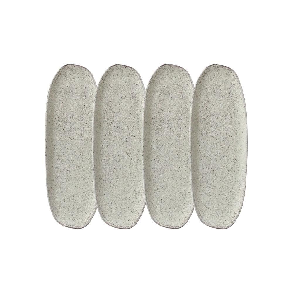 Conjunto de Travessas Oval Rasa Grande Porto Brasil Orgânico Pistache 36x13cm - 4 Peças - 1