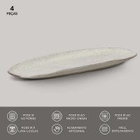 Conjunto de Travessas Oval Rasa Grande Porto Brasil Orgânico Pistache 36x13cm - 4 Peças - 3