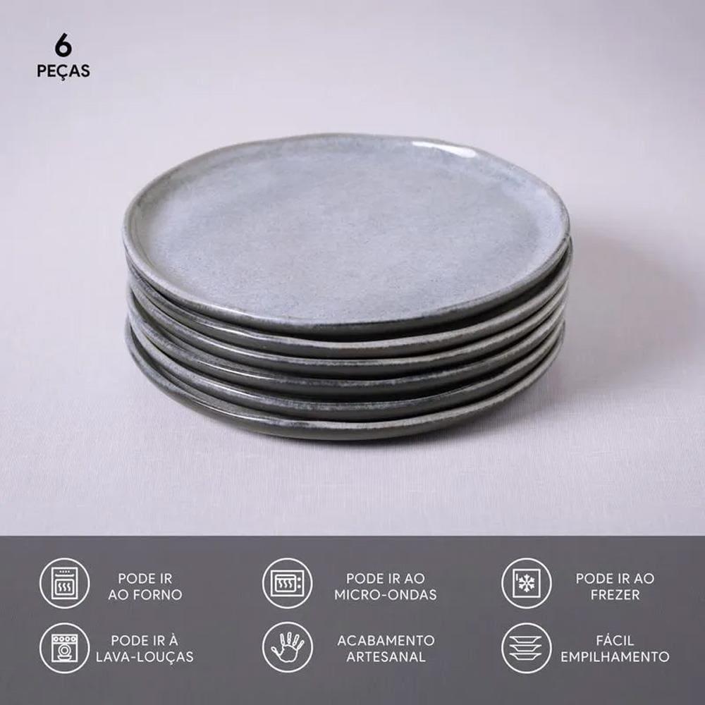 Conjunto de Pratos de Sobremesa Porto Brasil Bio Dust 21,5cm - 6 Peças - 3