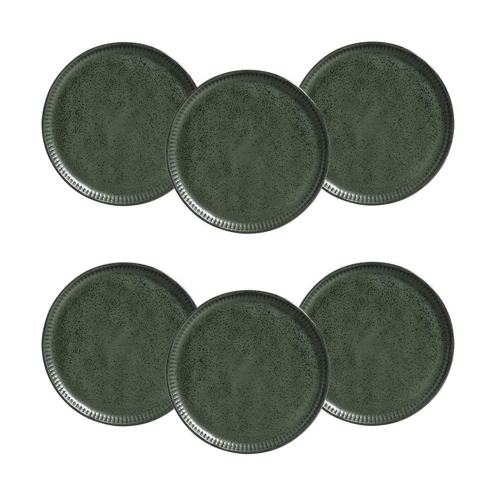 Conjunto de Pratos de Sobremesa Porto Brasil Linhas Greenery 21,5cm - 6 Peças - 1