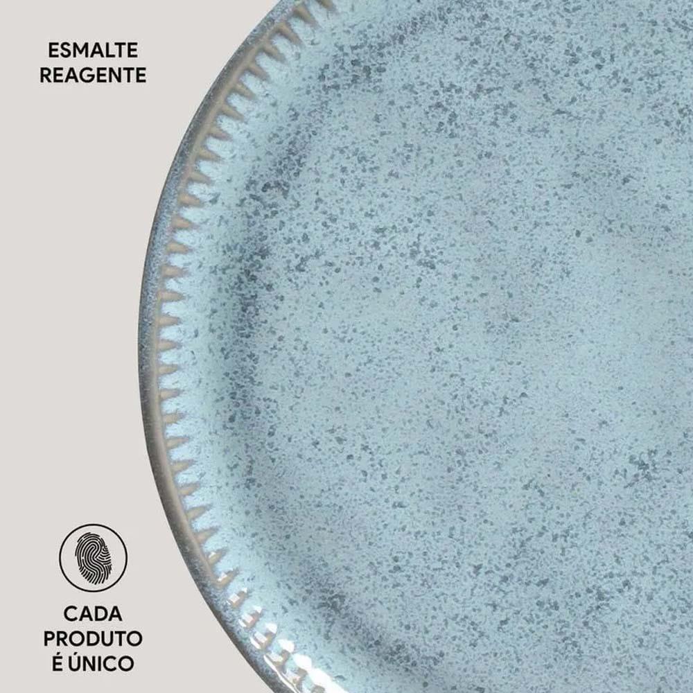 Conjunto de Pratos de Sobremesa Porto Brasil Linhas Breeze Azul 21,5cm - 6 Peças - 4