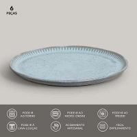 Conjunto de Pratos de Sobremesa Porto Brasil Linhas Breeze Azul 21,5cm - 6 Peças - 3