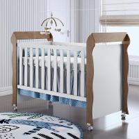 Berço Mini Cama Carolina Baby Mirelle 3 em 1 com Suporte para Mosquiteiro, Pés com Rodízios e 153,8cm de Largura - Branco/Bétula - 6