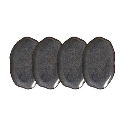 Conjunto de Travessas Oval Rasa Média Porto Brasil Bio Titanium 30x20cm - 4 Peças