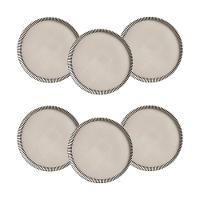 Conjunto de Pratos de Sobremesa Porto Brasil Neo Pulse Cinza 21,5cm - 6 Peças - 1