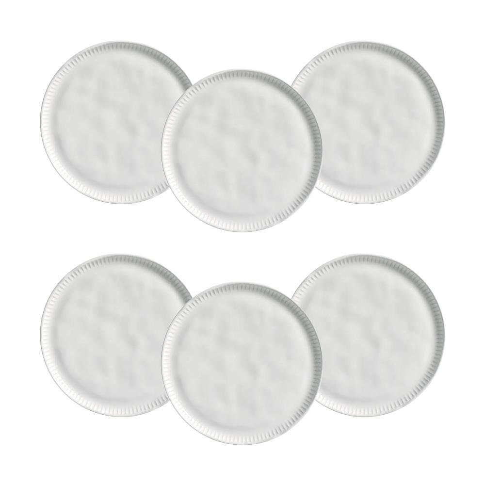 Conjunto de Pratos de Sobremesa Porto Brasil Linhas New White 21,5cm - 6 Peças - 1