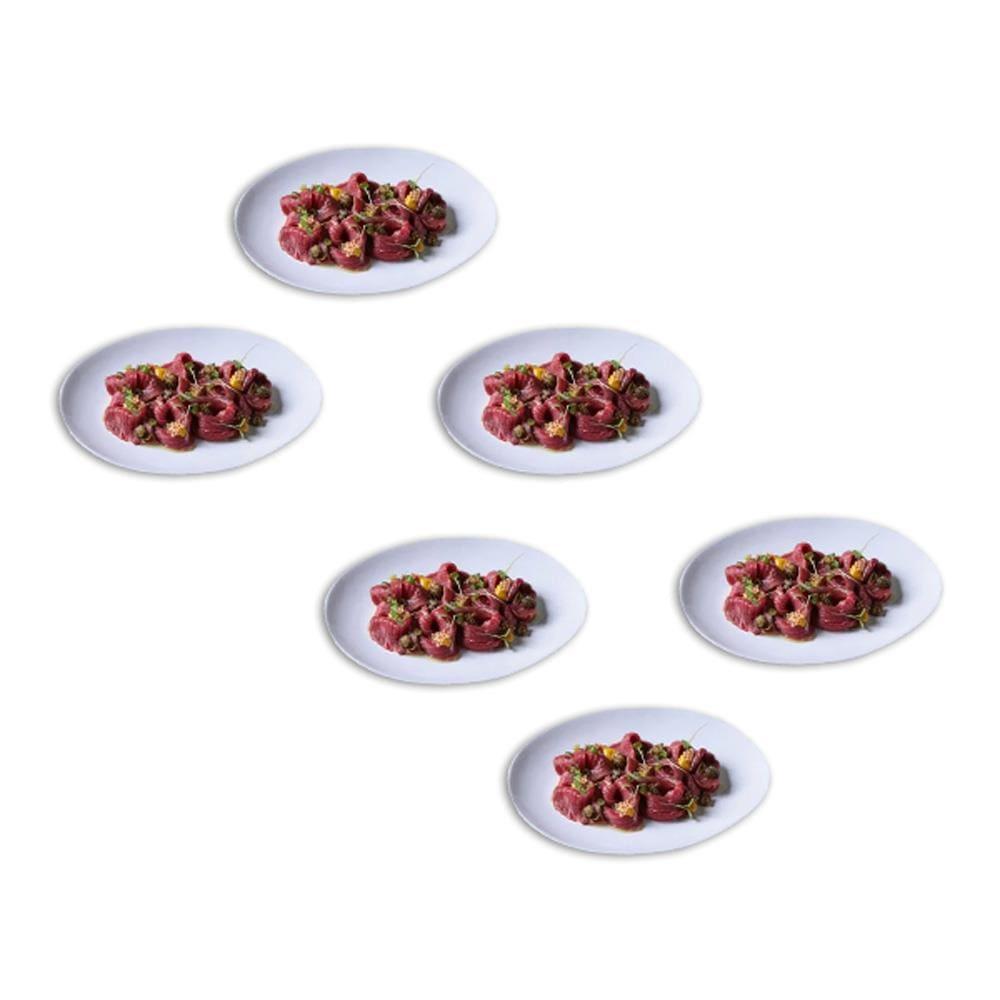 Conjunto de Pratos de Sobremesa Ovais Porto Brasil Orgânico New White 22,5cm - 6 peças - 1