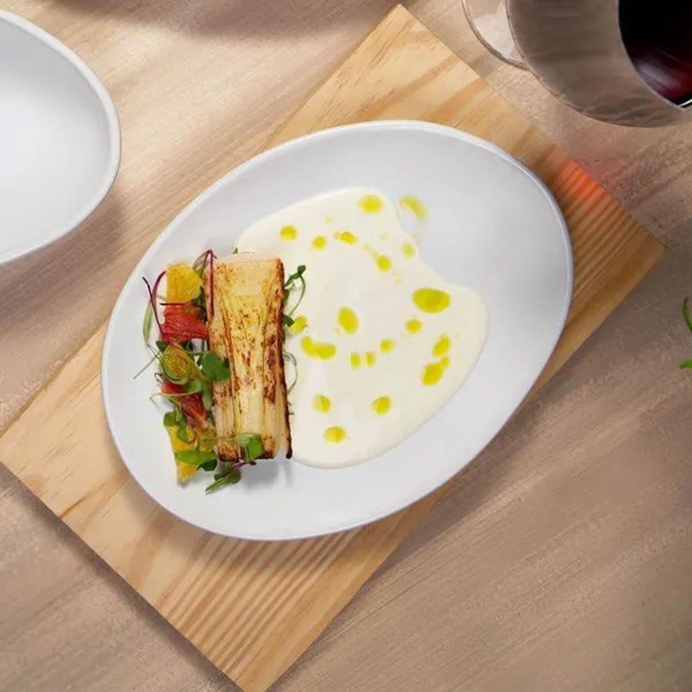 Conjunto de Pratos de Sobremesa Ovais Porto Brasil Orgânico New White 22,5cm - 6 peças - 3