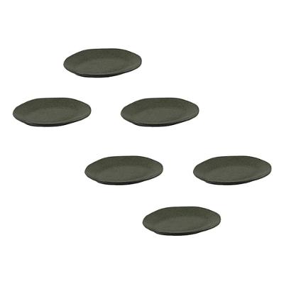 Conjunto de Pratos de Sobremesa Ovais Porto Brasil Orgânico Greenery 22,5cm - 6 peças