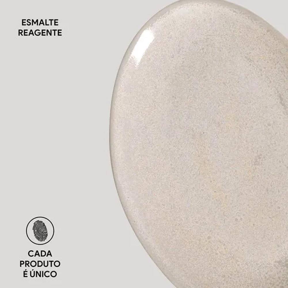 Conjunto de Pratos de Sobremesa Ovais Porto Brasil Orgânico Latte 22,5cm - 6 peças - 3