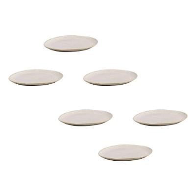 Conjunto de Pratos de Sobremesa Ovais Porto Brasil Orgânico Latte 22,5cm - 6 peças