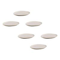 Conjunto de Pratos de Sobremesa Ovais Porto Brasil Orgânico Latte 22,5cm - 6 peças - 1