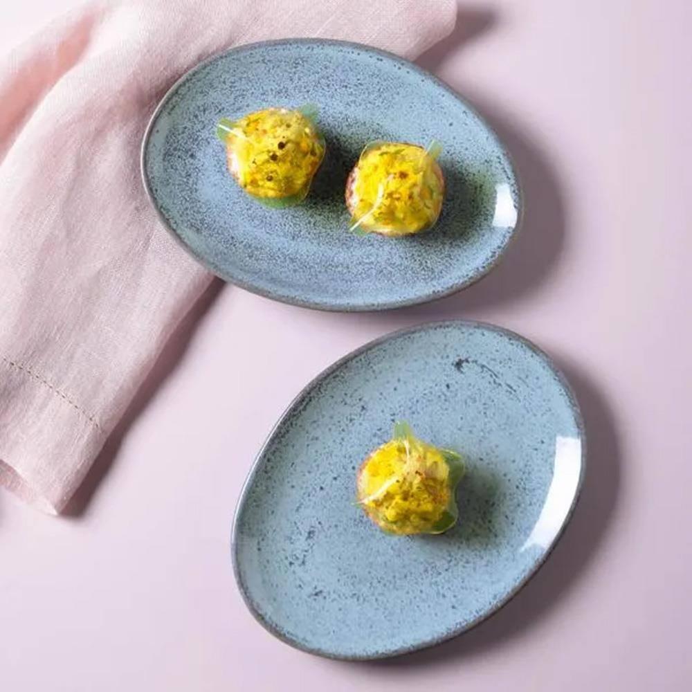 Conjunto de Pratos de Sobremesa Ovais Porto Brasil Orgânico Breeze 22,5cm - 6 peças - 4