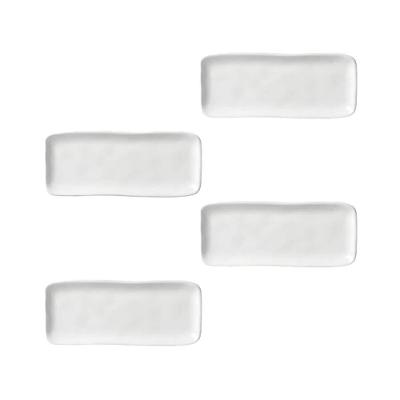Conjunto de Travessas Retangulares Pequenas Porto Brasil Orgânico New White 22x9,5cm - 4 Peças