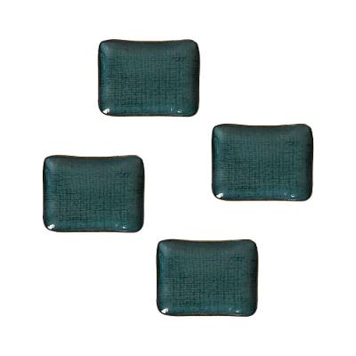 Conjunto de Travessas Retangulares Pequenas Porto Brasil Juta Oceano 18x14cm - 4 Peças