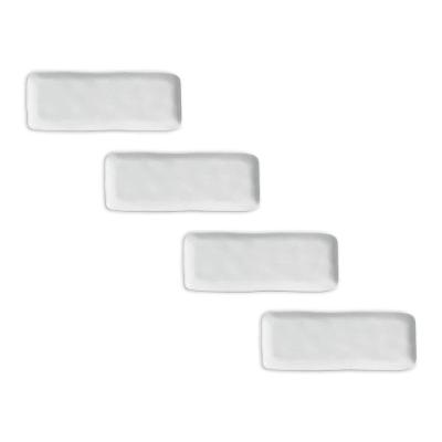 Conjunto de Travessas Retangulares Médias Porto Brasil Orgânico New White 33x13cm - 4 peças