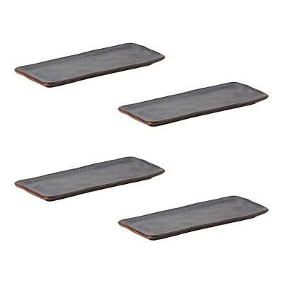 Conjunto de Travessas Retangulares Médias Porto Brasil Orgânico Titanium 33x13cm - 4 Peças