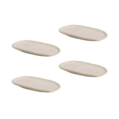 Conjunto de Travessas Ovais Pequenas Porto Brasil Orgânico Latte 23x11cm - 4 Peças