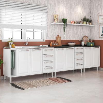Cozinha Modulada Itatiaia Diamante 3 Peças 6 Portas 4 Gavetas 295cm de Largura